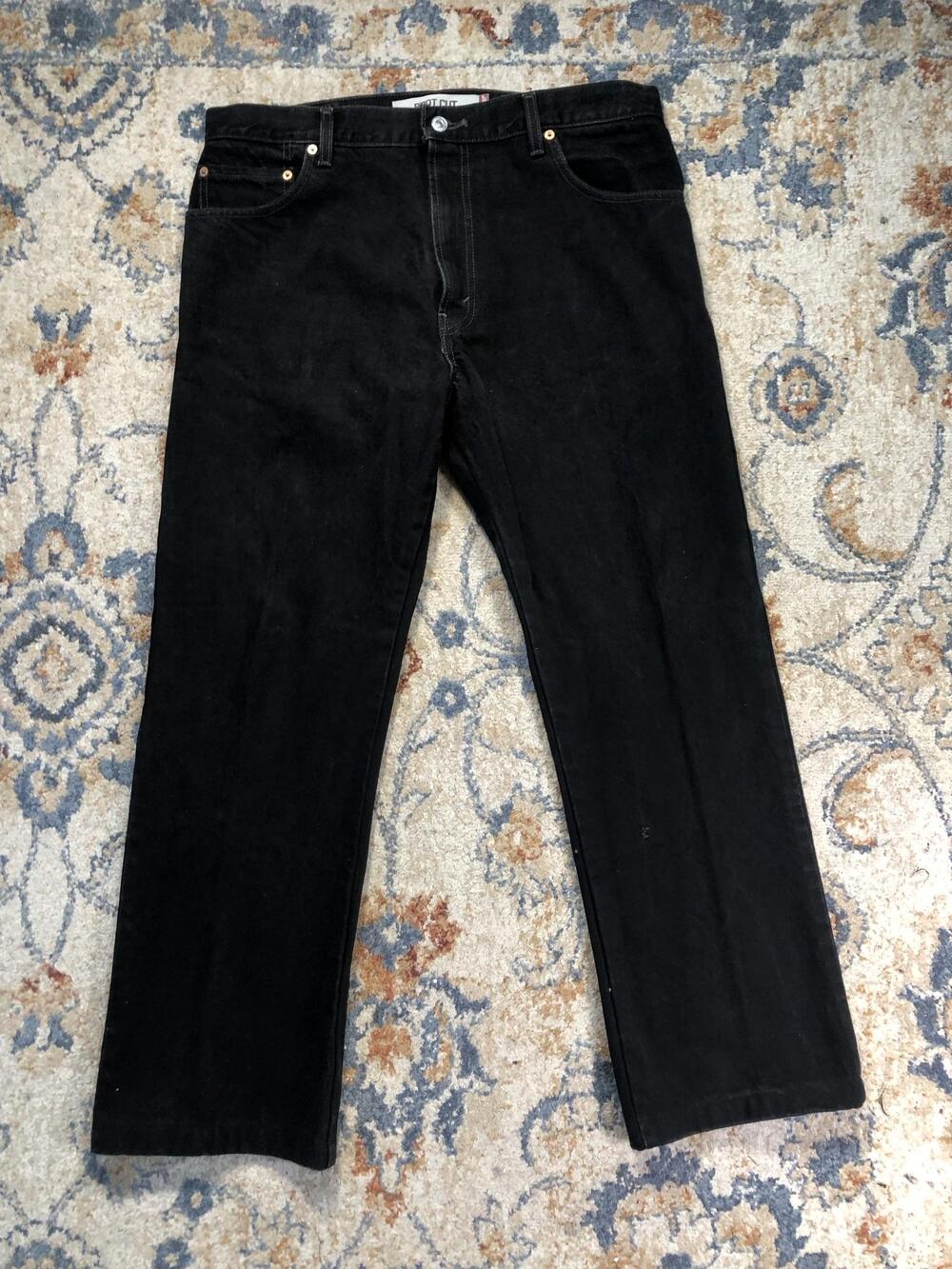 Levis 517 Jeans Mens 36x31 Black Dark Wash Regular Bootcut Denim Pants